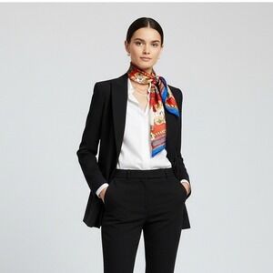 Mary Green‎ 100% Silk Scarf Red Graphic Art Print "Beware" Retro Pop Unique